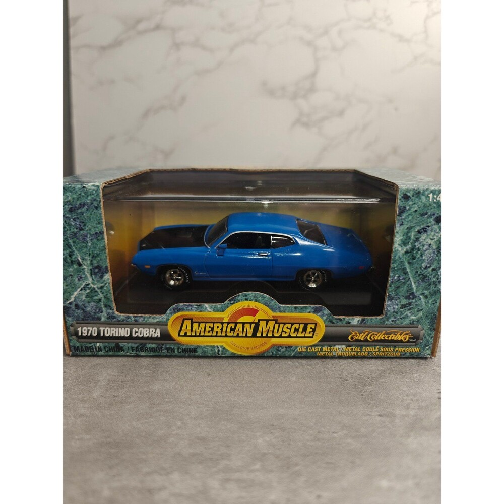 Ertl Diecast 1970 Ford Torino Cobra 1/43 Collectible In Box Blue Vintage